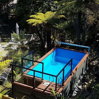 Piscina portátil moderna prefabricada de lujo del envase con la pared de cristal de alta resistencia