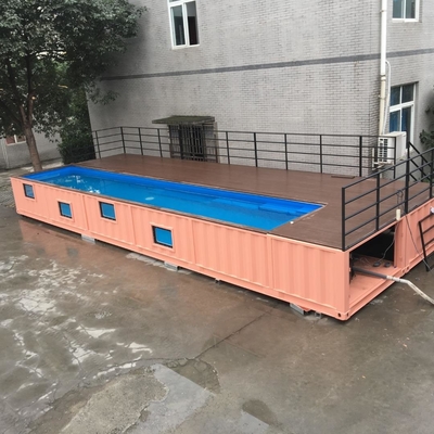 Piscina modificada para requisitos particulares casa prefabricada del envase del tamaño y del color de los 40FT por el material de acero con el sistema eléctrico y Plumping