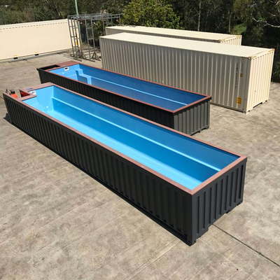 Piscina modificada para requisitos particulares casa prefabricada del envase del tamaño y del color de los 40FT por el material de acero con el sistema eléctrico y Plumping