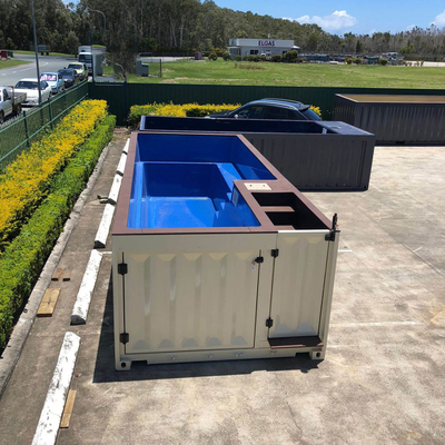 Piscina modificada para requisitos particulares casa prefabricada del envase del tamaño y del color de los 40FT por el material de acero con el sistema eléctrico y Plumping