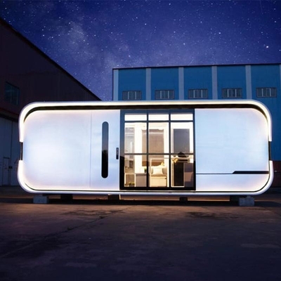 Casa modular moderada de la vaina del envase del café de la tienda prefabricada movible de cristal de la tienda de la estructura de acero