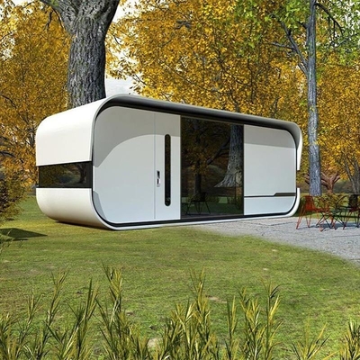 Casa modular moderada de la vaina del envase del café de la tienda prefabricada movible de cristal de la tienda de la estructura de acero
