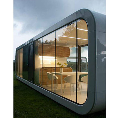 La protección de Sun modificó la cabina de Apple de la estructura de acero del color y la casa móviles prefabricadas estables de cristal del envase para requisitos particulares de la vaina