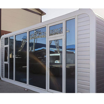 La protección de Sun modificó la cabina de Apple de la estructura de acero del color y la casa móviles prefabricadas estables de cristal del envase para requisitos particulares de la vaina