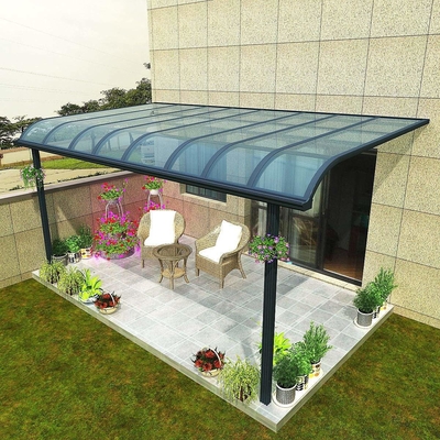 Policarbonato de aluminio M Shape Black Color o refugio modificado para requisitos particulares del Carport del color para el garaje de la casa