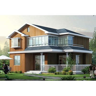 Color y tamaño personalizados Estructura de acero ligero Prefabricado Villa de lujo Dos pisos Casa prefabricada