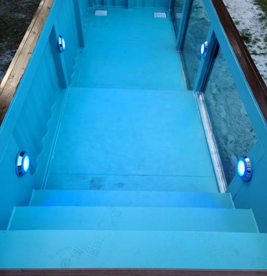 Contenedor personalizado piscina con ventanas casa de ducha spa estructura de acero piscina