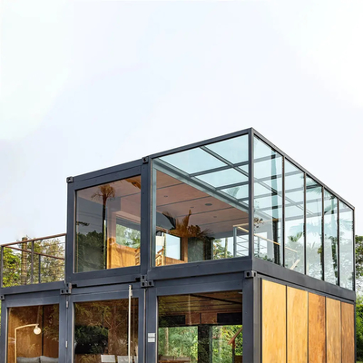 Casas de contenedores prefabricadas plegables extendidas_Cabina de contenedores plegables plegables de 40 pies