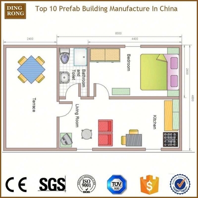 Casas prefabricadas modulares portátiles pequeños contenedores de paquete plano Casa en venta