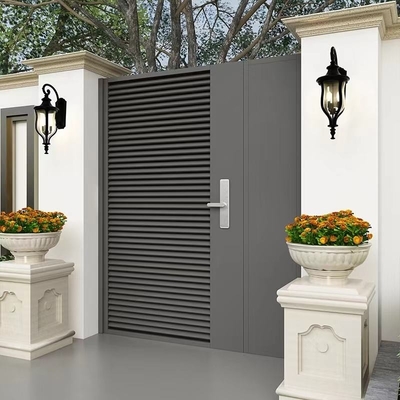 Decoración exterior Entrada negra Puerta doble de acero inoxidable Diseño de hierro forjado Puerta principal