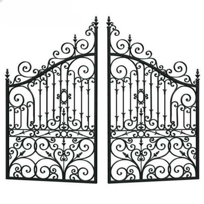 Diseños de tubos de hierro forjado antiguos de lujo Puerta principal para el jardín o al aire libre