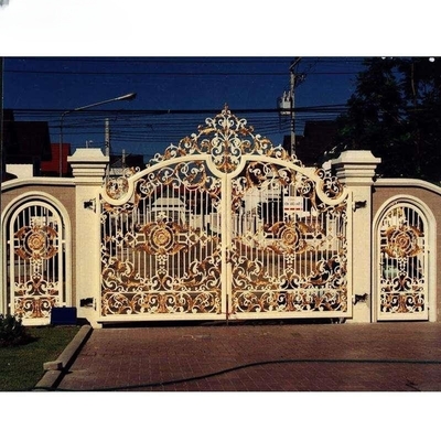 Diseños de tubos de hierro forjado antiguos de lujo Puerta principal para el jardín o al aire libre