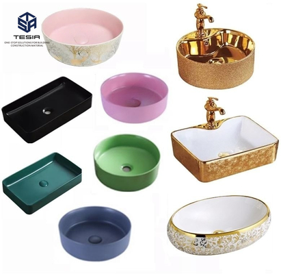 Baño moderno Cerámica Oro Negro Lavadero Cubierta Sanitaria