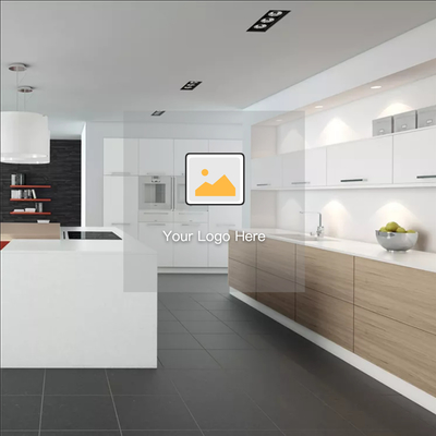 Armario superior de la chapa de los armarios de cocina 18m m de la melamina del mármol modular de madera del tablero