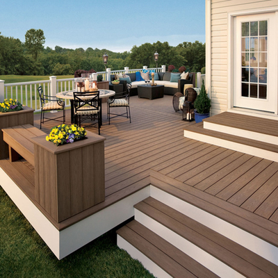 Decking compuesto resistente ULTRAVIOLETA del PVC de 18m m Matt Plastic Wood Grain Flooring