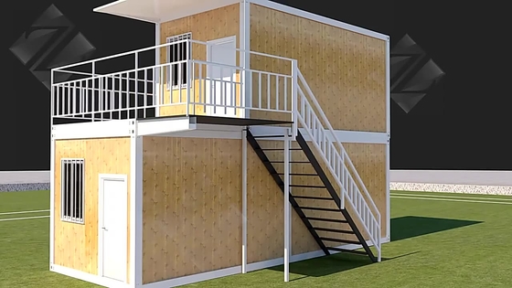 Hogares de dos pisos del contenedor del envase del dormitorio del dormitorio prefabricado de la casa 4