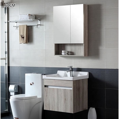gabinete de la vanidad del cuarto de baño del hotel de la madera contrachapada de los 60*45*45cm con los echadores