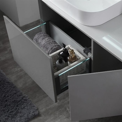 Espejo caliente de la luz de Grey Customized Bathroom Cabinets LED vanidad del baño de 40 pulgadas