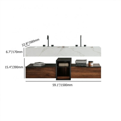 Vanidad moderna del soporte de la pared del LED del cuarto de baño del espejo de la prenda impermeable impermeable de encargo del gabinete
