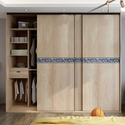 Paseo de madera sólido de moda en los guardarropas de Mirror Sliding Doors del organizador del armario para la ropa