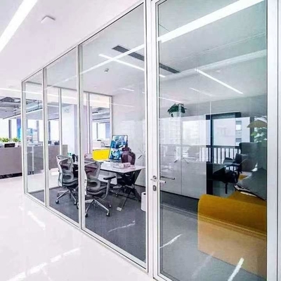 División de vidrio de aluminio vertical del marco de la pared de división de la oficina de la STC 42-48db