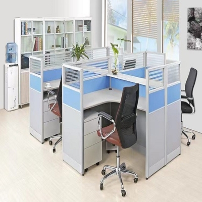 Divisores modernos del escritorio del MFC del cubículo de Seater de la pared de vidrio de la división de la oficina de la moda ISO9001 4