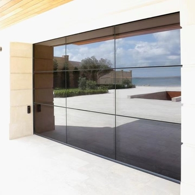 12 16 puertas de cristal a la vista de aluminio del garaje de 18 pies Frameless