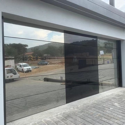 12 16 puertas de cristal a la vista de aluminio del garaje de 18 pies Frameless