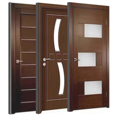 Puerta de entrada de madera de caoba de madera incombustible del PVC WPC del ABS de la puerta HDF del MDF