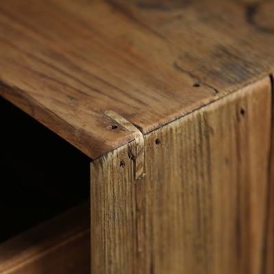 La mano de madera sólida talló el armario antiguo rústico reciclado guardarropa modificado para requisitos particulares del pino