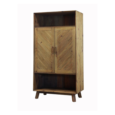 La mano de madera sólida talló el armario antiguo rústico reciclado guardarropa modificado para requisitos particulares del pino