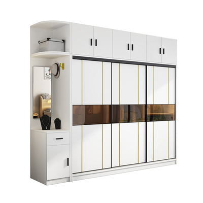 TESIA modificó el gabinete de almacenamiento para requisitos particulares de cristal de la puerta deslizante de los muebles del dormitorio del guardarropa