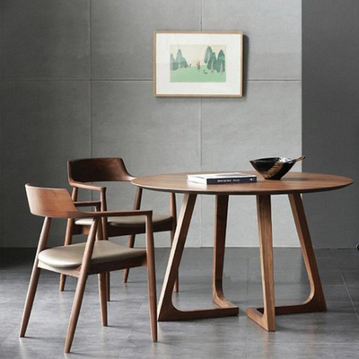 Mesa de comedor del diámetro el 120cm y sistema de madera redondos de la silla para el chalet del patio