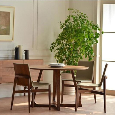 Mesa de comedor del diámetro el 120cm y sistema de madera redondos de la silla para el chalet del patio