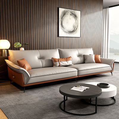 Pequeña piel de vacuno seccional nórdica casera Sofa Set del sofá de 3 4 Seater