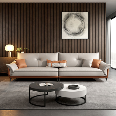 Pequeña piel de vacuno seccional nórdica casera Sofa Set del sofá de 3 4 Seater