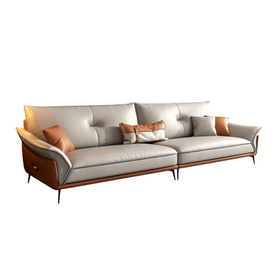 Pequeña piel de vacuno seccional nórdica casera Sofa Set del sofá de 3 4 Seater