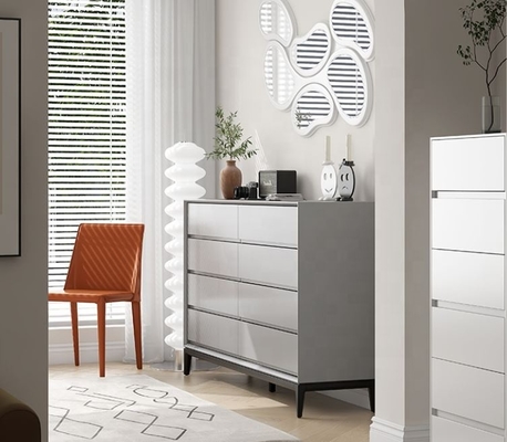 Muebles modernos simples de madera sólidos de almacenamiento de la sala de estar blanca del gabinete