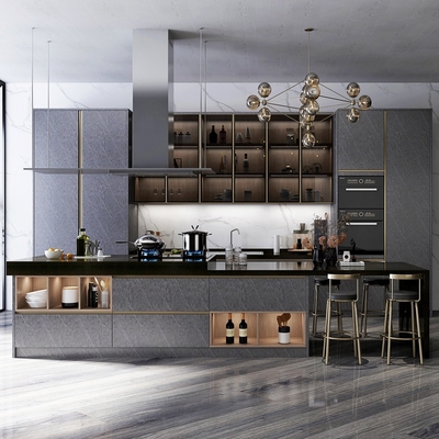 Armarios blancos de moda de la madera contrachapada de los altos del lustre armarios de cocina modulares de la laca