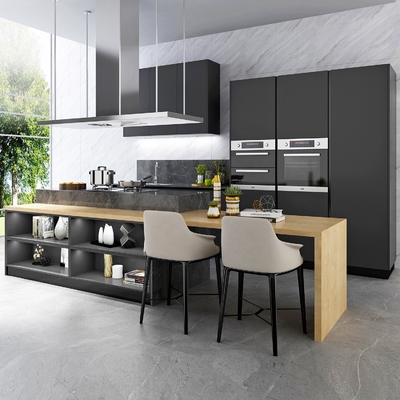 Armarios blancos de moda de la madera contrachapada de los altos del lustre armarios de cocina modulares de la laca