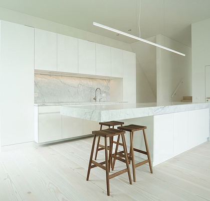 frentes Handleless de Matte Black Kitchen Cabinets With de la isla grande del MDF E1 de 18m m