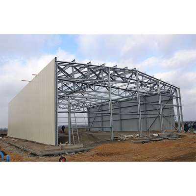 taller de la vertiente de la estructura de acero de la casa prefabricada de Warehouse del granero de poste del panel de bocadillo de 50m m 75m m
