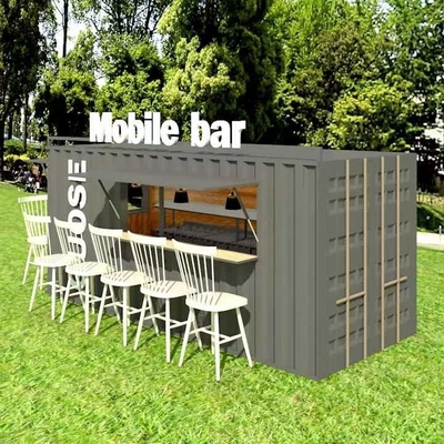 Cafetería portátil prefabricada de acero galvanizada del contenedor de la casa los 20ft del envase