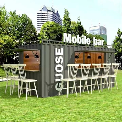 Cafetería portátil prefabricada de acero galvanizada del contenedor de la casa los 20ft del envase