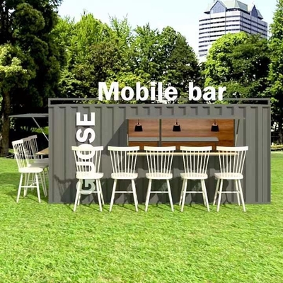 Cafetería portátil prefabricada de acero galvanizada del contenedor de la casa los 20ft del envase