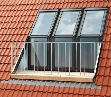 Tragaluz de cristal Windows del tejado del marco de la prenda impermeable de la opinión del cielo del doble de aluminio de Windows
