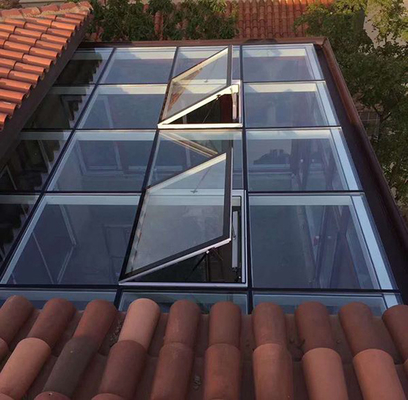 Tragaluz de cristal Windows del tejado del marco de la prenda impermeable de la opinión del cielo del doble de aluminio de Windows