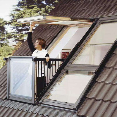 Tragaluz de cristal Windows del tejado del marco de la prenda impermeable de la opinión del cielo del doble de aluminio de Windows