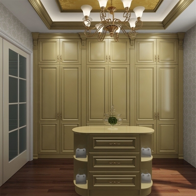 Guardarropa de madera hermoso del almacenamiento del guardarropa moderno del dormitorio de la nuez del roble rojo