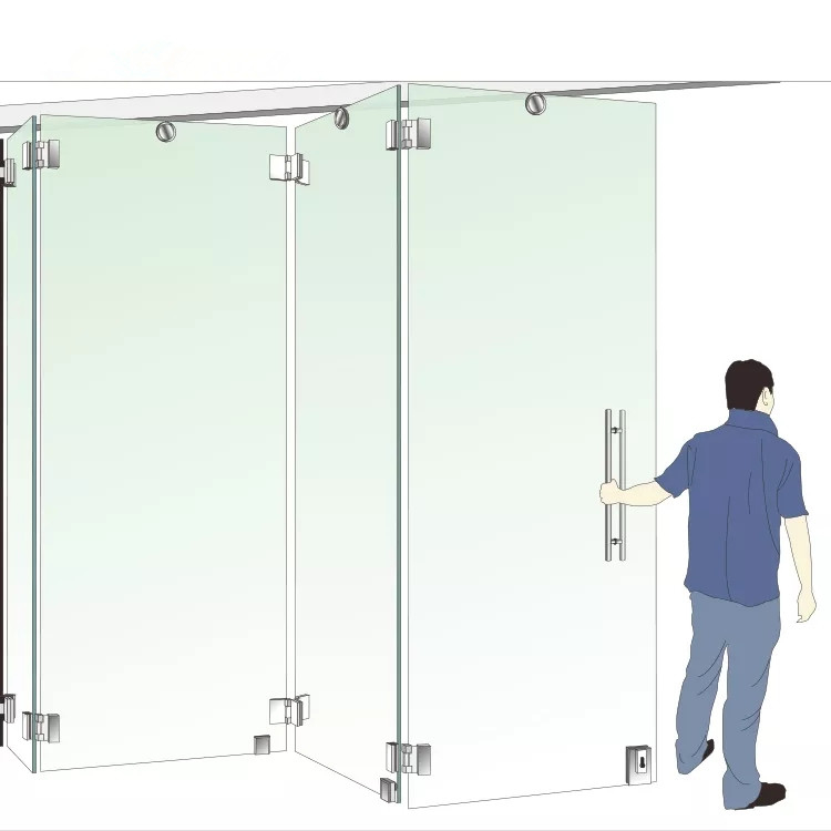 Puerta de cristal plegable Frameless interior, solario del balcón que resbala la puerta plegable